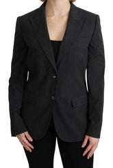 Dolce & Gabbana Gray Single Breasted Blazer Cotton Jacket -   -  Dolce & Gabbana.